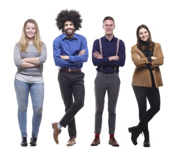 Beyaz arka planda Irklar arası insanlar