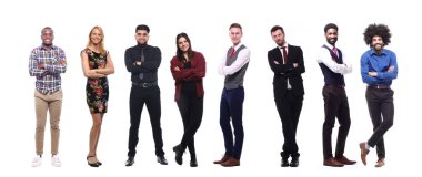 Beyaz arkaplanda bir grup insan