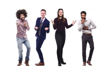 Beyaz arka planda Irklar arası insanlar