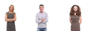 Beyaz arka planda Kafkas insanlar