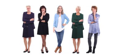 Beyaz arka planda beyaz kadınlar