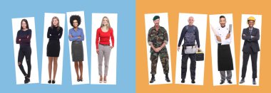 Beyaz arka planda Irklar arası insanlar