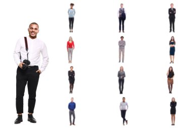 Farklı insanların arka plan ile Fotoğrafçı