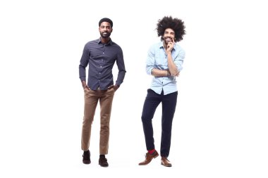 Beyaz bakcground üzerinde Afro-Amerikan çocuklar