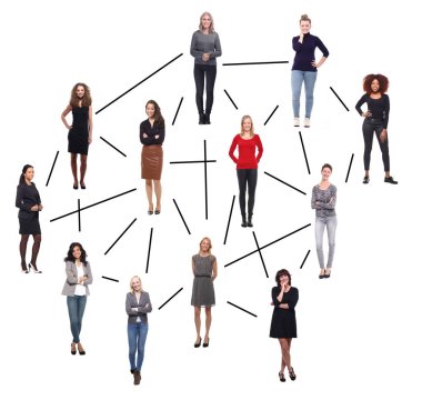 Beyaz arka planda Interraccial kadınlar