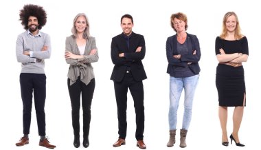 Beyaz arka planda Irklar arası insanlar