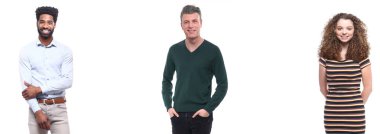 Beyaz arka planda Irklar arası insanlar