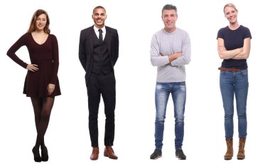 Beyaz arka planda Irklar arası insanlar