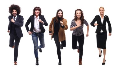 Beyaz arka planda Irklar arası insanlar