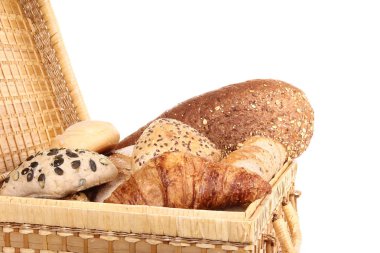 Ahşap sepette farklı somun seti