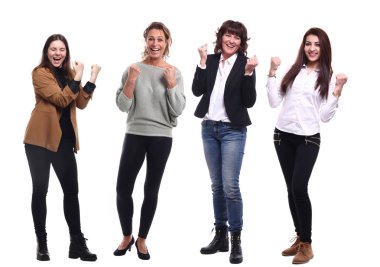 Beyaz arka planda ırklar arası kadın