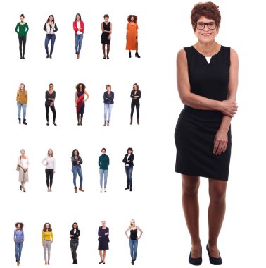 Beyaz arka planda Interraccial kadınlar