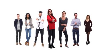 Beyaz arka planda Irklar arası insanlar