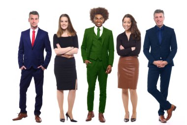 Beyaz arka planda Irklar arası insanlar