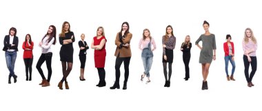 Beyaz arka planda farklı kişiler kümesi