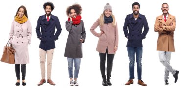 Beyaz arka planda Irklar arası insanlar