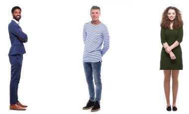 Beyaz arka planda Irklar arası insanlar