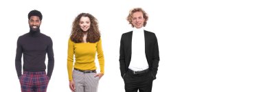 Beyaz arka planda Irklar arası insanlar