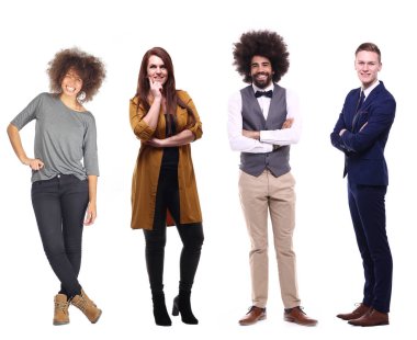 Beyaz arka planda Irklar arası insanlar