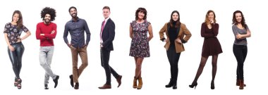 Beyaz arkaplanda bir grup insan