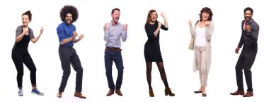 Beyaz arka planda Irklar arası insanlar