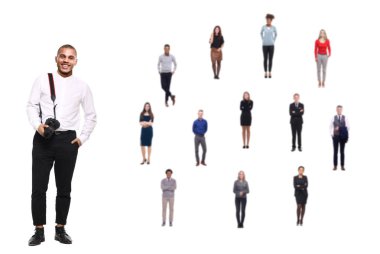 Farklı insanların arka plan ile Fotoğrafçı