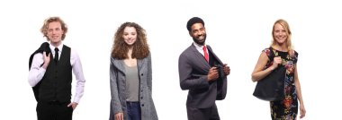 Beyaz arka planda Irklar arası insanlar