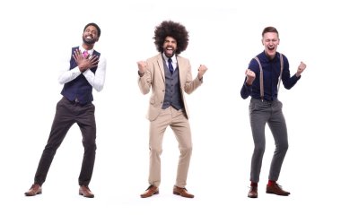 Beyaz arka planda interraccial erkekler