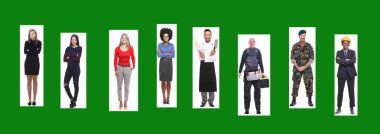 Beyaz arka planda Irklar arası insanlar