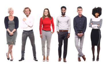 Beyaz arka planda Irklar arası insanlar