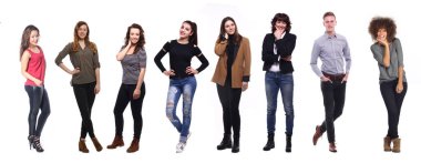 Beyaz arka planda Irklar arası insanlar