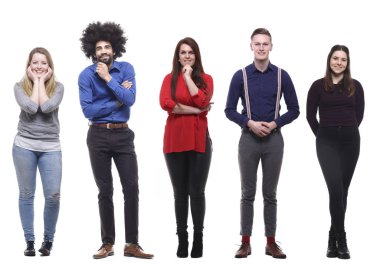 Beyaz arka planda Irklar arası insanlar