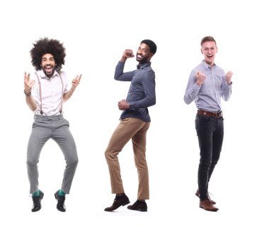 Beyaz arka planda interraccial erkekler