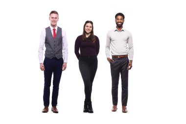 Beyaz arka planda Irklar arası insanlar