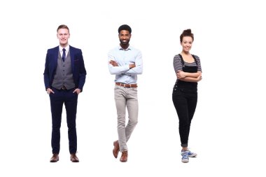 Beyaz arka planda Irklar arası insanlar