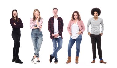 Beyaz arka planda Irklar arası insanlar