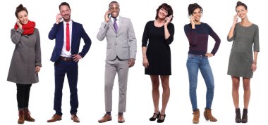 Beyaz arka planda Irklar arası insanlar