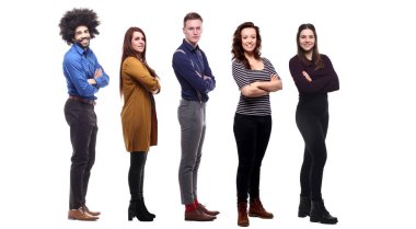 Beyaz arka planda Irklar arası insanlar