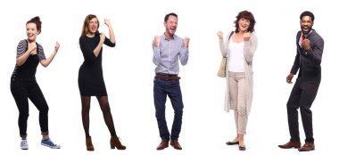 Beyaz arka planda Irklar arası insanlar