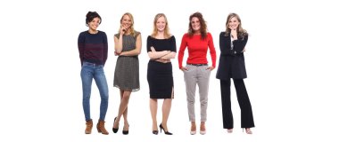 Beyaz arka planda ırklar arası kadın