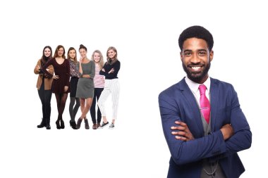 Beyaz arka planda Irklar arası insanlar