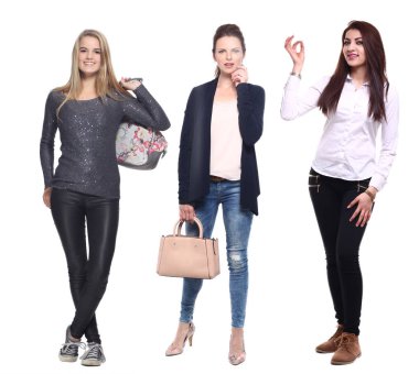 Beyaz arka planda ırklar arası kadın