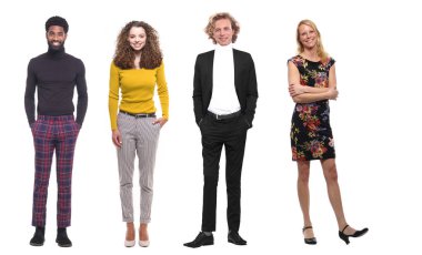 Beyaz arka planda Irklar arası insanlar