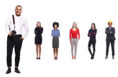 Farklı insanların arka plan ile Fotoğrafçı