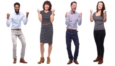 Beyaz arka planda Irklar arası insanlar