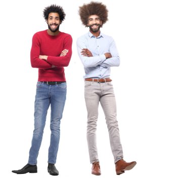 Beyaz bakcground üzerinde Afro-Amerikan çocuklar