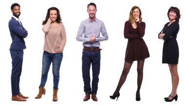 Beyaz arka planda Irklar arası insanlar