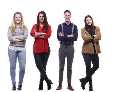 Beyaz arka planda Irklar arası insanlar