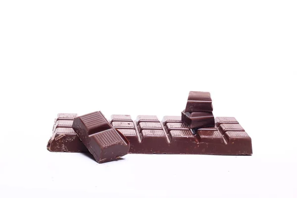 Zoete Chocolade Witte Achtergrond — Stockfoto