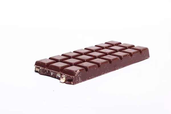 Zoete Chocolade Witte Achtergrond — Stockfoto